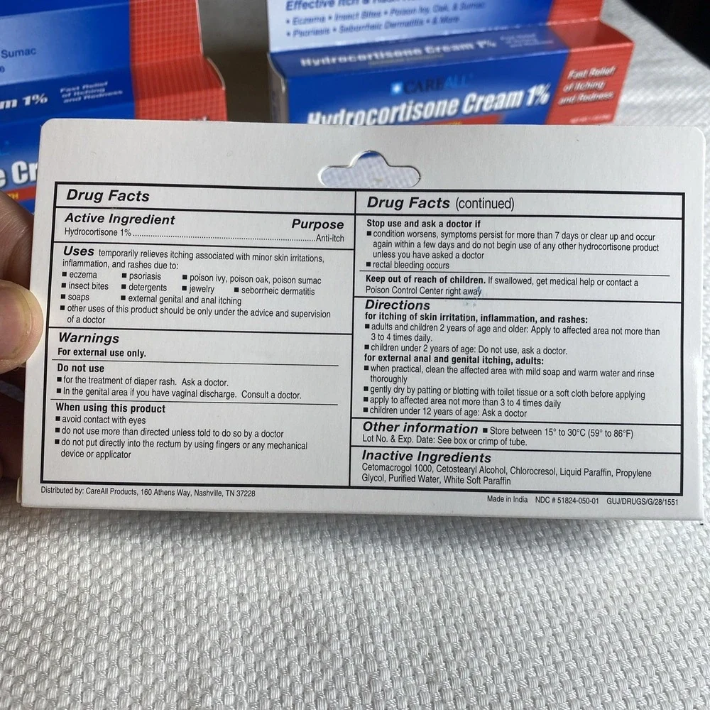 CareAll (3 Pack 1% Hydrocortisone Cream, 1oz Tube, Maximum Strength Formulation,